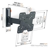 Vogels TVM3223, zidni nosač za ekrane od 19"-43", nagib do 20° pomak 120°, 15kg | shoptok.hr