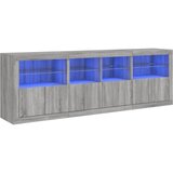  Komoda s LED svjetlima boja sivog hrasta 202x37x67 cm | shoptok.hr