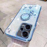 INORCO TPU ovitek za Xiaomi Redmi Note 12 Pro 5G/12 Pro+ 5G Galvaniziran bleščeč gradient Rhinestone Flower ovitek za telefon s stojalom, (22035576) | Shoptok.si