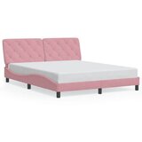  Okvir za krevet bez madraca ružičasti 160x200 cm baršunasti | shoptok.hr