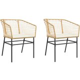 Maison Chic Vrtni stoli - Stol za vrt 2 kosa z blazinami rjav poli ratan JS1400, (21877435) | Shoptok.si