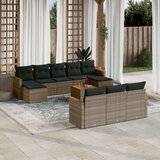 vidaXL 11-dijelni set vrtnih sofa od poliratana s jastucima sivi | shoptok.hr