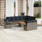 vidaXL 11-dijelni set vrtnih sofa od poliratana s jastucima sivi | shoptok.hr