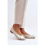Zazoo 2890 Leather Ballerinas Gold Distressed Cene
