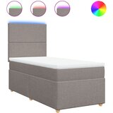 vidaXL Box spring postelja z vzmetnico taupe 90x190 cm blago, (21291419) | Shoptok.si