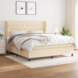 Krevet s oprugama i madracem krem 180x200 cm od tkanine | shoptok.hr