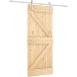  Drsna vrata s kompletom vodil 85x210 cm trdna borovina, (20999075) | Shoptok.si