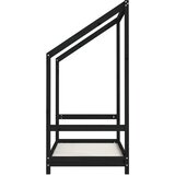  Okvir za dječji krevet crni 70 x 140 cm od masivne borovine | shoptok.hr