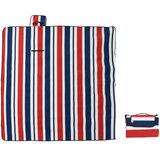  Deka za piknik sklopiva crvena plava pruga 200x200cm baršunasta | shoptok.hr
