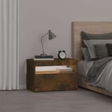  Noćni ormarić s LED svjetlima boja dimljenog hrasta 60x35x40 cm | shoptok.hr