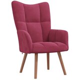  Stol za sproščanje s stolčkom vinsko rdeč žamet, (20957440) | Shoptok.si