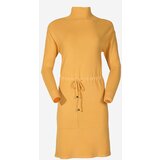 Resti Yellow ladies turtleneck sweater dress - Clothing Cene