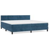  Box spring postelja z vzmetnico temno modra 200x200 cm žamet | Shoptok.si