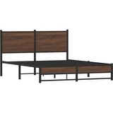  Metalni okvir kreveta bez madraca smeđa boja hrasta 137x190 cm | shoptok.hr
