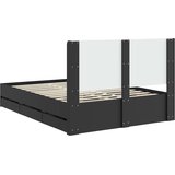  Krevetna konstrukcija s pohranom i uzglavljem Crna 140 x 200 cm | shoptok.hr