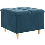  Otoman za pohranu s jastukom Plava 60 x 60 x 45 cm Baršun - Plava 60 cm Baršun | shoptok.hr