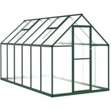 vidaXL Rastlinjak z okvirjem zelen 334x169x195 cm aluminij | Shoptok.si