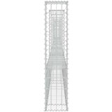 vidaXL Gabionska košara U-oblika s 8 stupova 860x20x100 cm željezna | shoptok.hr