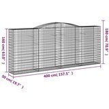  Obokane gabion košare 10 kos 400x50x160/180cm pocinkano železo, (21000476) | Shoptok.si