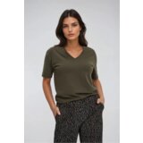 Marisse Olive V-Neck T-Shirt | Shoptok.si