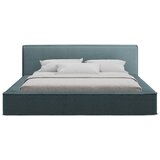 Makamii Plavi tapecirani bračni krevet s prostorom za odlaganje s okvirom od letvica 160x200 cm Noho - | shoptok.hr
