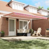  Električna retraktabilna tenda Crvena i bijela 450 × 300 cm | shoptok.hr