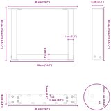  Noge za klub stolić U-oblik 2 kom Prirodni čelik 40 x (30-31) cm Čelik | shoptok.hr