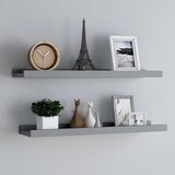  Zidne police za fotografije 2 kom sive 80 x 9 x 3 cm MDF | shoptok.hr