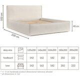 Maison de Rêve Bež oblazinjena zakonska postelja s prostorom za shranjevanje z letvenim dnom 200x200 cm Lounge L – | Shoptok.si