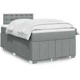 vidaXL Boxspring postelja z vzmetnico svetlo siva 120x190 cm blago | Shoptok.si