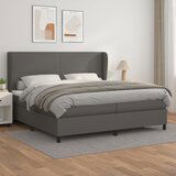 Maison Chic Box spring postelja - Vzmetna postelja z vzmetnico siva 200x200 cm umetno usnje SL8565, (21900140) | Shoptok.si