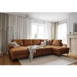 Miuform Narančasta/smeđa sklopiva kutna garnitura od samta (s desnim kutom) Lofty Lilly – | shoptok.hr