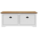 vidaXL L klop v preddverju "BODO" Bela in rjava 114x40x45 cm | Shoptok.si