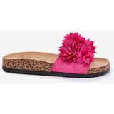 Boto Ladies Slippers On Cork Sole With Flowers Fuchsia Ferenza | shoptok.hr