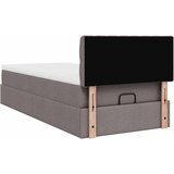  Otomanski okvir kreveta s madraca smeđesivi 80x200cm od tkanine | Eponuda.com