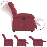  Naslonjač na podizanje od tkanine crvena boja vina | shoptok.hr