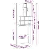 Ormarić za perilicu rublja bijeli 64 x 25,5 x 190 cm | shoptok.hr
