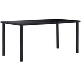 vidaXL Blagovaonski stol crni 160 x 80 x 75 cm od kaljenog stakla Cijene