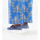 Gemre Blue leather loafers with decorative buckle Taija | Shoptok.si