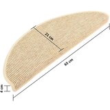  Samoljepljivi otirači za stepenice 15 kom 65x21x4 cm bež | shoptok.hr