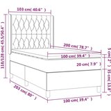  Box spring s madracem LED svjetlosivi 100x200 cm baršun | shoptok.hr