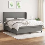  Box spring postelja z vzmetnico temno siva 160x200 cm blago, (20930236) Cene