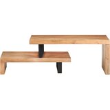  2-dijelni set stolića za kavu od masivnog bagremovog drva | shoptok.hr