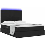  LED krevet za pohranu s madracem Crna 140 x 190 cm Tkanina | shoptok.hr