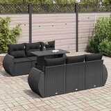  7-dijelni set vrtnih sofa od poliratana s jastucima crni | shoptok.hr
