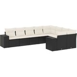 vidaXL 9-dijelni set vrtnih sofa s jastucima crni od poliratana | shoptok.hr