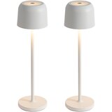 QAZQA Set van 2 tafellampen off white oplaadbaar incl. laadstation - Raika | Shoptok.si