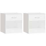 Furnova Nočna omarica 2 kosa s predalom bela, (21927840) | Shoptok.si