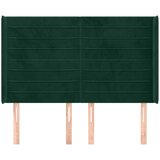 Uzglavlje s ušima tamnozeleno 147x16x118/128 cm baršunasto | shoptok.hr