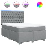  Krevet box spring s madracem svjetlosivi 140x200 cm od tkanine | shoptok.hr